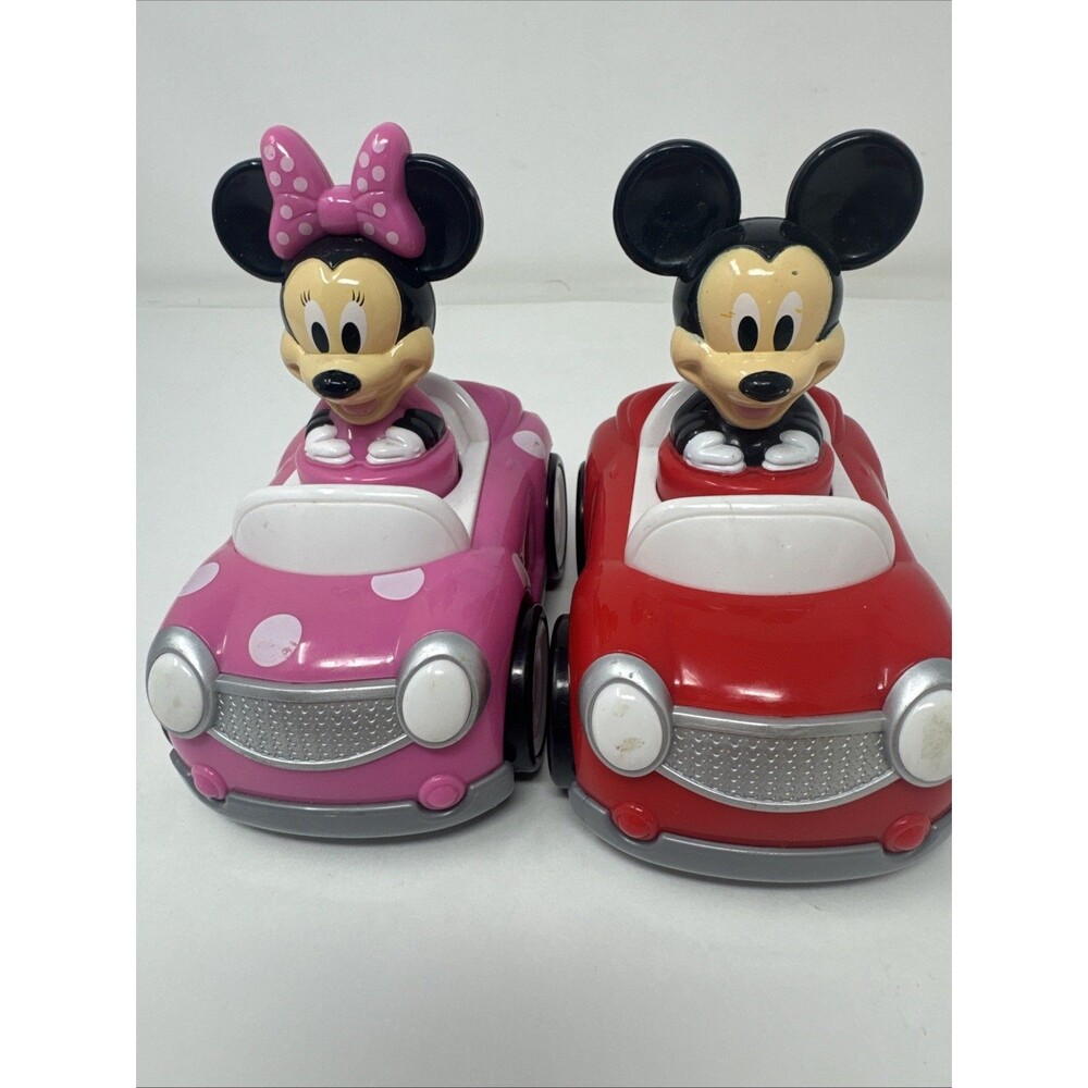 Disney Mickey Mouse and Minnie Mouse Push N Go Racer Cars Hap-P-Kid Toy